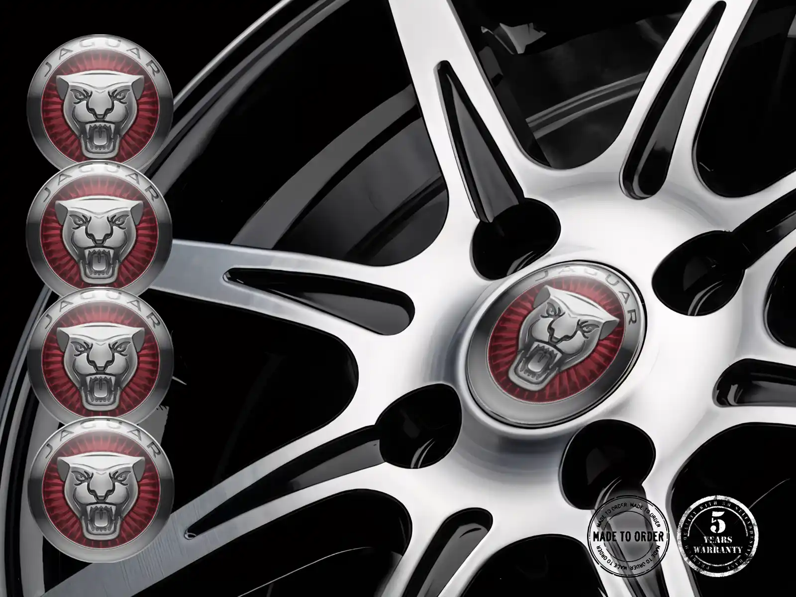 Jaguar Autocollants Jantes Design Bombé Élégant Emblème